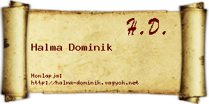 Halma Dominik névjegykártya